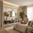 Irregular Asymmetrical Wall Mirror 26x48 Inches Decorative Tempered Glass