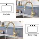 RULIA Kitchen Faucet, Kitchen Sink Faucet, Sink Faucet, Pull-Down Kitchen Faucets, Bar Kitchen Faucet, Brushed Brass, Metal Spray Head, RB1068