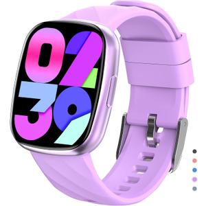 Smart Watch for Kids, Kids Fitness Tracker Watch for Boys Girls Ages 5-15, Activity Tracker, Heart Rate Sleep Monitor, IP67 Waterproof, Pedometer, Sport Modes, Puzzle Game (Purple)