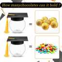 Teenyyou 24 Pcs Gold 2026 Graduation Cap Candy Jars Graduation Party Favors Candy Containers Bulk Grad Cap Box Jars Container with Tassels for DIY Table Party Supply Gifts