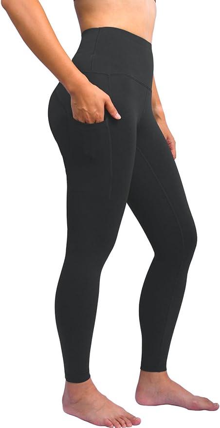 SIS QUEEN Leggings for Women 25" High Waisted Workout Yoga Pants with Pockets Tummy Control Soft Compression
,Large