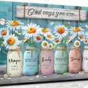 Framed God Says You Are Inspirationa Floral Canvas Wall Art Bible Verses Wall Decor Daisy Flower Poster Butterfly Pictures Paintings Prints Artwork For Office Living Room Bathroom16x24in(40-60cm)