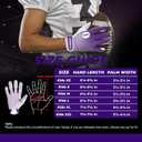 HANDLANDY Youth Football Gloves, Sticky Wide Receiver Gloves for Kids, White and Gold Stretch Fit Football Glove (White and Purple, Large)