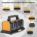 Choerinton 6-Port Fast Battery Charger for DeWalt 20V Battery, Replacement for DCB104 DCB107 DCB115,Compatible with 20V Max 60V DCB200 DCB203 DCB204DCB205 DCB206 DCB606 DCB609 (Charger Only)