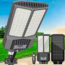 loyoele Solar Street Lights Outdoor,750000Lm Solar Parking Lot Lights Commercial Street Light Dusk to Dawn,7000K LED Security Flood Light with Motion Sensor and Remote Control for Street,Court,Yard (9000)