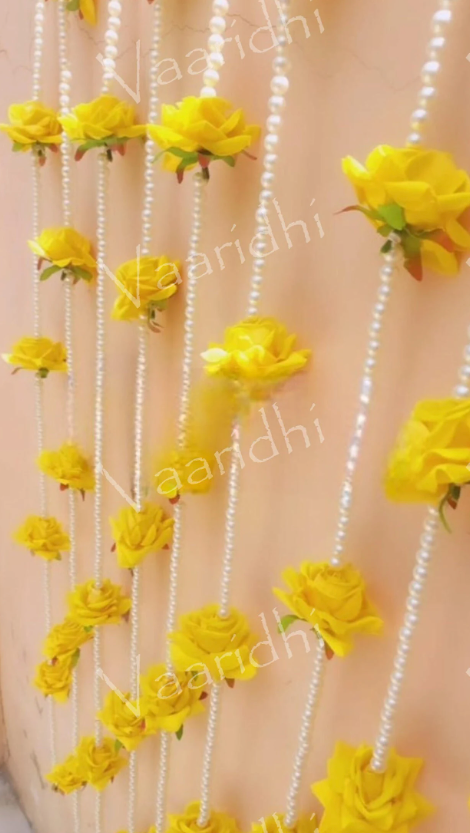 Wedding Event Decor Hangings of Pearl and Rose Flower for Wedding,temple Decoration,stage ,diwali Haldi/menhdi ,nikah Decor