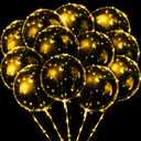 Vinsot 30 Pack LED Bobo Balloons Light Up Balloons Clear Helium Bubble Bobo Glow with String Lights for Parties Birthday Wedding Decoration(Warm Light 20 Inch, 30)