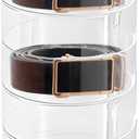 5 Layers Belt Case Storage Holder, Clear Round Rotatable Acrylic Storage Organizer for Display Slim and Narrow Women's Belts, Watch, Jewelry, Ring, 3.7'' in Diameter, 1.38'' Layer Height