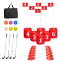 SJEhome 6 Hole Backyard Game Golf for Adults Outdoor Indoor Practice Gifts for Yard, Lawn, Park, Yard, Beach