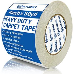 KAIWO Heavy Duty Carpet Tape Double Sided 4 INx10YD Rug Tape for Area Rugs on Carpet, Perfect Rug Gripper for Holding Area Rugs, Hardwood Floors, Outdoor Rugs, Stair Treads, White.