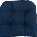 Klear Vu Gripper Overstuffed Universal Non-Slip Dining Chair Cushions for Kitchen Decor or Office Use, U-Shaped Skid-Proof Seat Pad, 15x15 Inches, 2 Count (Pack of 1), Linear Indigo Blue