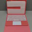 Harvopu Compatible for iPad 11th 10th Generation Case with Keyboard, Folio Cover with Pencil Holder, Multi-Touch Trackpad, 7 Color Backlit, Detachable Keyboard for iPad (A16) 11th/10th Gen (Pink) | with Pencil Holder, Multi-Touch Trackpad, 7 Color Backlit, Detachable Keyboard, for iPad, (A16)