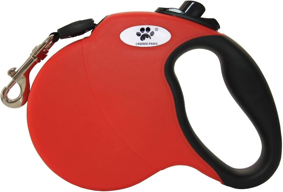 16 ft Retractable Dog Leash for Large Dogs up to 110 lbs,Tangle-Free Nylon Tape,Red Dan L