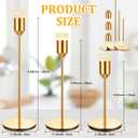 30 x Tioncy 30 Pcs Gold Candlestick Holders Bulk 5.7"/7.7"/9.7" Tall, Metal Taper Candle Holders Fit 0.75 Inch Thick Pillar Candle Candelabra Party Table Centerpieces for Wedding Mother's Day