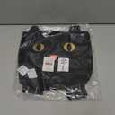 Juvale Black Cotton Cat Trick or Treat Bag with Gold Foil Eyes, Reusable for Kids, 11.25 x 15.5 in Canvas Tote for Halloween Parties