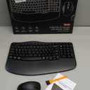 Wireless Keyboard and Mouse Combo, 2.4G Wave Keys Ergonomic Keyboard with Wrist Rest and 3 Level DPI Advanced Wireless Ergonomic Mouse, Natural Typing for Windows, Mac OS Desktop (Black Graphite)