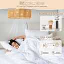 Caged Ceiling Fan with Lights, Flush Mount 20" Boho Ceiling Fans with Lights Remote Control, Low Profile Bladeless Rattan with 6 Speeds for Bedroom, Nursery, Kitchen