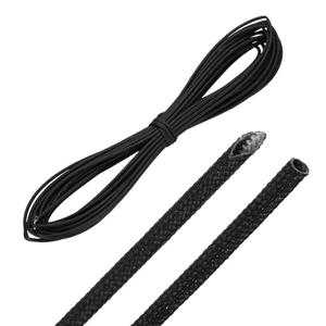 MECCANIXITY 30ft Braided Cable Sleeve, 1/16" ID 200C Heat Resistant 1500V Fiberglass Wire Insulation Cord Protector Organizer Wires Management for Motor Engine Fuel Line, Black