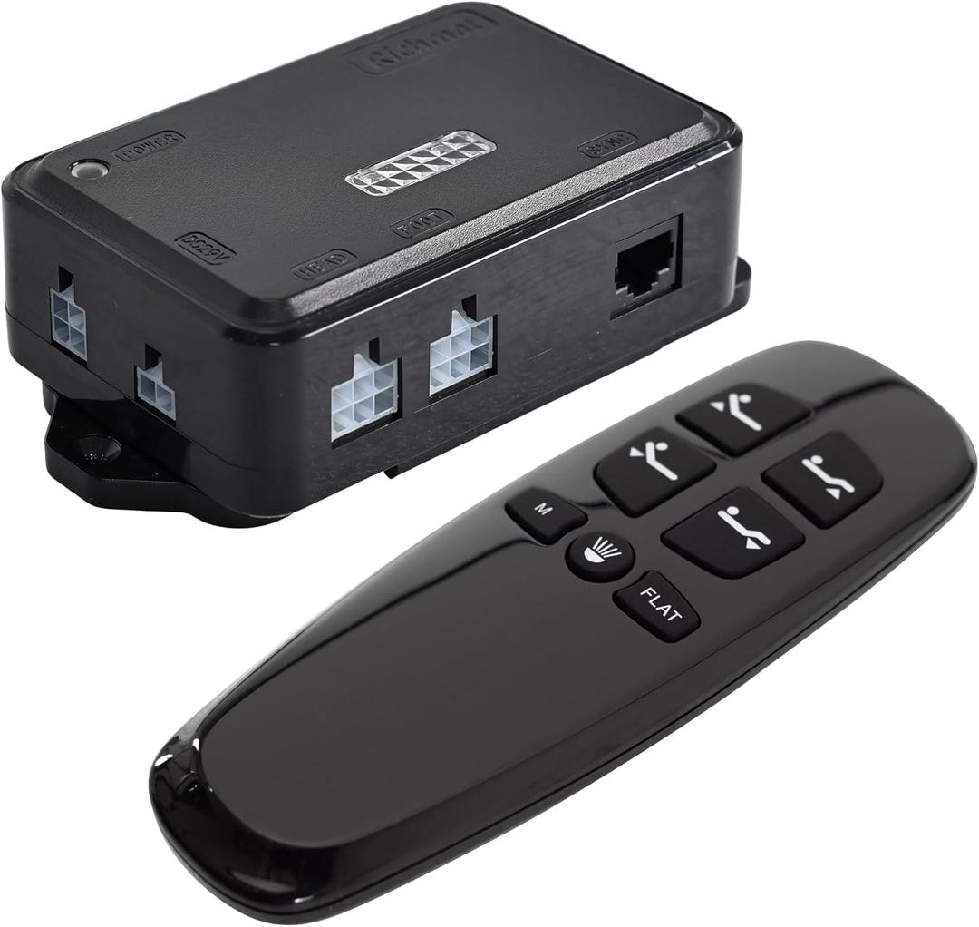 Richmat Adjustable Bed Control Box HJC25 Replacement with Wireless Remote, Head and Foot Recline Only