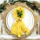 MAONAME Yellow Cloth Napkins Set of 12, Soft Gauze Cloth Napkins, Washable Reusable Decorative Napkin Bulk, Dinner Table Napkin for Wedding, Baby Shower, Party, 20 X 20 Inches