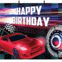 MEHOFOND 7x5ft Car Racing Happy Birthday Backdrop, Red Racing Party Photo Background for Boys, Car Birthday Party Decorations Car Banner Red Race Car Birthday Party Supplies Party Decor