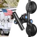 Suction Cup Flag Pole Holder for Rv, Rv Flagpole Mount Kit with Angle Adjustable, Quick Flag Pole Mount for Holds Flags,Heavy Duty Flagpole Holder for Camper, Truck, Trailer, Yacht,Boat,Vehicle