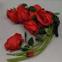 Waipfaru 8 Pcs Fake Red Roses Artificial Flowers Bulk, Real Touch Silk Faux Roses with Long Stems for Wedding Bouquet Vase Flower Arrangement (Red)
