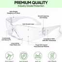 TICONN Clear Safety Glasses for Men and Women, Safety Goggles with Scratch Impact Resistant Meets ANSI Z87.1 Standard