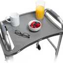 StrongArm Solid Gray Walker Tray with Cup Holder, Tray for Folding Walkers, Food Tray, Walker Accessories, Tray Table for Standard Adult Walkers (Gray)