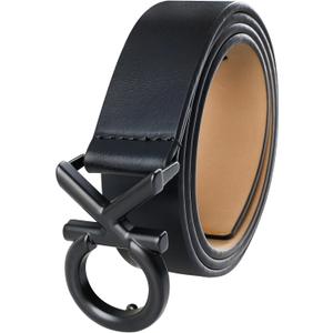 Calvin Klein Mens CK Monogram Cut Out Buckle Belt  Casual Belt for Jeans & Everyday Wear (Medium (34-36))