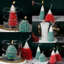 4PCS Christmas Tree Pine Cone Silicone Candle Mold Epoxy Resin Wax Mold Silicone Shapes Christmas Tree Mold for Candle Craft Making Christmas Gift Decoration