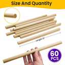 14" x 1/4" Wooden Dowels - Pack of 60ct