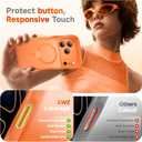 for iPhone 17 Pro Max Case for Women Girls,Compatible with MagSafe,Camera Control,Full Camera Protection, Cute Wave Magnetic Phone Case for iPhone 17 Pro Max,Orange