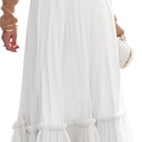 ANRABESS Maxi Skirts for Women Tulle Long Tiered Elastic High Waisted A Line Flowy Dressy Casual Skirt 2025 Fall Trendy , Small