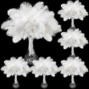 Retrowavy 200 Pieces Natural Ostrich Feathers Bulk Plumes Flower Arrangement and Home Decoration 6-8/8-10/10-12/12-14 Inch Feathers for Wedding Party Centerpieces Vases DIY Crafts Hats Decor(White)