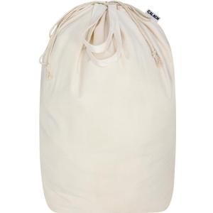 Canvas Laundry Bags with Handles & Square Base 13.8"x 13.8", Large Heavy Duty Laundry Basket Hamper Liner, College Dorm Washable Drawstring Cotton Dirty Clothes Bag (Beige, Pack of 1)