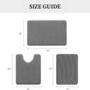 YIHOUSE Bathroom Rugs Set 3 Piece, Extra Soft Absorbent Chenille Bath Mats & U-Shaped Contour Toilet Rug, Non Slip Machine Washable Bath Mat for Shower Tub Sink, Dark Grey