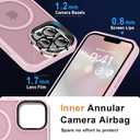 MOCCA Strong Magnetic for iPhone 12 Pro Max Case,[Compatible with Magsafe][Glass Screen Protector+Camera Lens Protector] Slim Thin Shockproof Cover Phone Case for iPhone 12 Pro Max 6.7", Pink