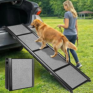Dog Ramp for Cars 71"Long x 20"Wide SUV & Trucks, Non-Slip Surface Aluminum Pet Ramps for Small & Large DogsHeavy Duty Foldable Lightweight Portable Ramp for Senior Dogs High Bed Couch Outdoor 250lbs