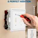 DEWENWILS White Outlet Covers, Switch Plates, Decorative Metal Wall Plates | 2 Pack, 1-Gang Standard Size, Ideal for Light Switches Double Toggle, Dimmers, Sockets