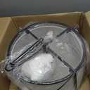 16.3''Black Drum Chandelier 3-Light Modern Farmhouse Chandelier with White Fabric Shade Adjustable Drum Pendant Light Fixture for Dining Room Kitchen Island Hallway Living Bedroom