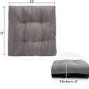 HFCNMY Bar Stool Cushions Square, 2 Pack Thick Square Seat Cushion Bar Stool Covers Kitchen Dining Chair Pads Padding with Ties Removable 12 in Gray