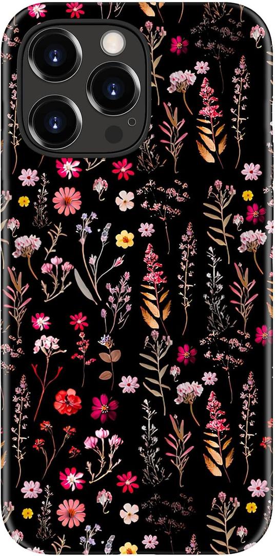 DorisMax for iPhone 16 Pro Case Cute, Preppy Trendy Floral Design