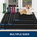 Buganda Front Door Mat Indoor Outdoor Entrance, Non-Slip Natural Rubber Doormats, Easy Clean, Low Profile, Dirt Trapper Entryway Floor Mats for Outside, Garages and Patios, 29.5x17, Black