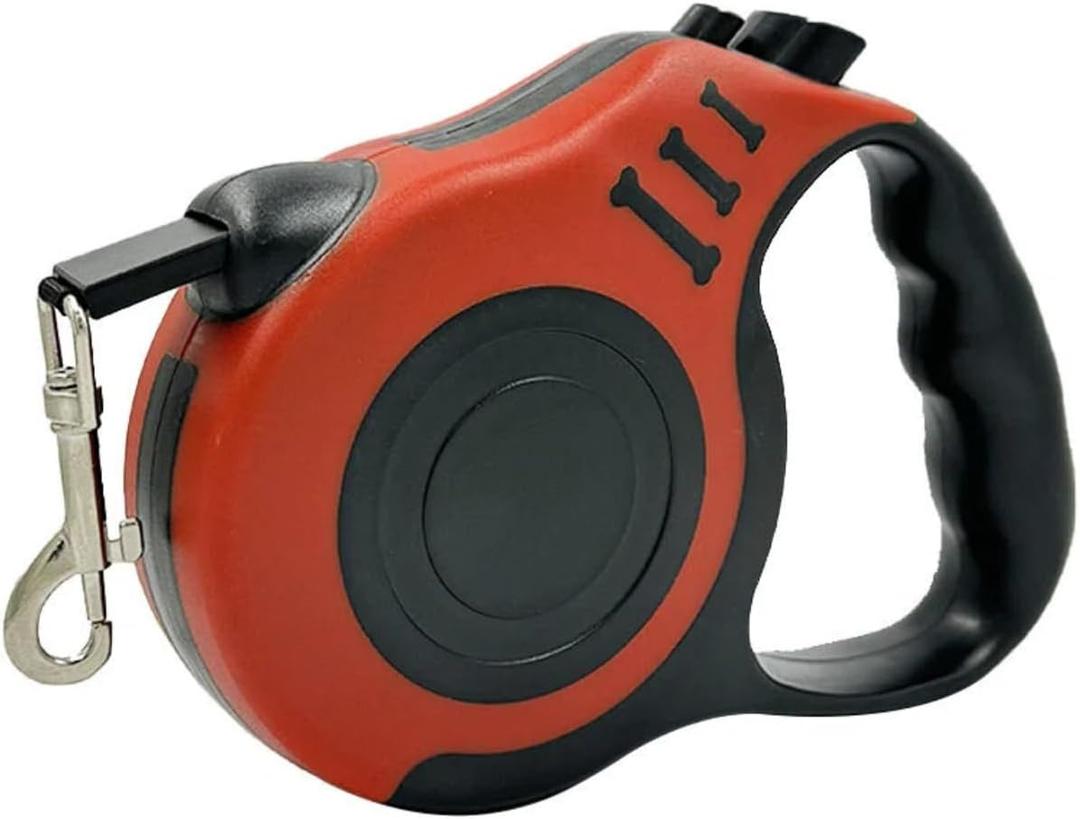 SALAN Retractable Dog Leash, 16.5 feet Pet Lead with Anti-Slip Handle, Durable Training Leash for Small Medium Dogs Cats, Red and Blue (Red)