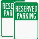 Blank Reserved Parking Sign, 2-Pack 12" X 18" Heavy-Gauge Reflective Aluminum Reserved Parking Signs, Write-On Sign, Weather Resistant, Waterproof