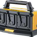 Choerinton 6-Port Fast Battery Charger for DeWalt 20V Battery, Replacement for DCB104 DCB107 DCB115,Compatible with 20V Max 60V DCB200 DCB203 DCB204DCB205 DCB206 DCB606 DCB609 (Charger Only)