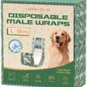 Dog Diapers Male, 50 Count Large Adjustable Male Dog Diapers Disposable, Dog Belly Band, Male Dog Wraps Ideal for Doggie, Puppy, Super Absorbent & Wetness Indicator(L Same as Other Brands' M) Camouflage