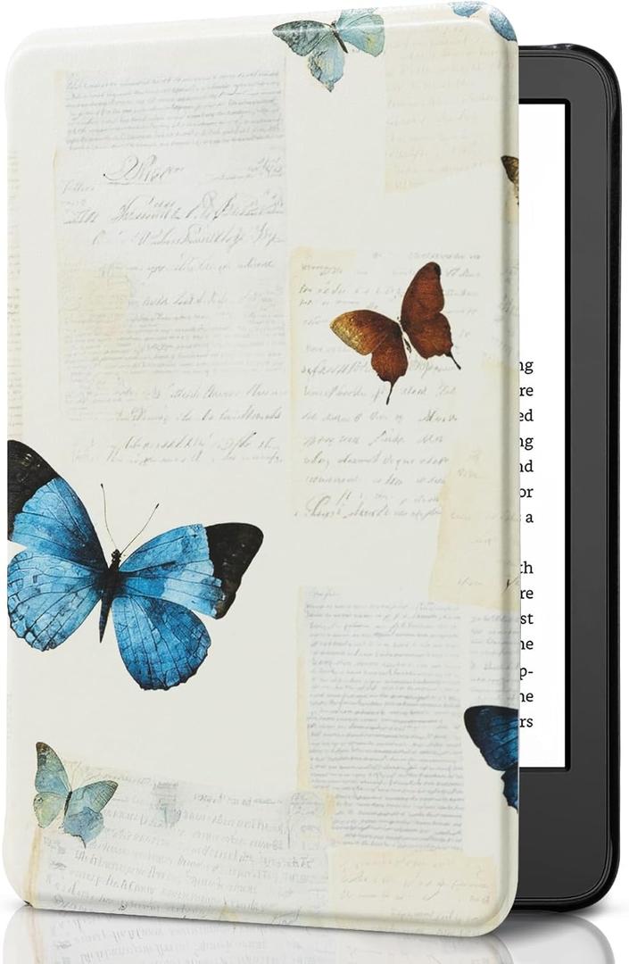 CoBak Case for All New 6 Inch E-Reader 2024 and 2022 (11 Generation) - PU Leather Smart Cover, Auto Sleep and Wake, not Compatible with Kobo Clara.Butterfly