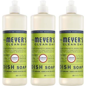 MRS. MEYER'S CLEAN DAY Liquid Dish Soap, Lemon Verbena, 16 fl. oz - Pack of 3